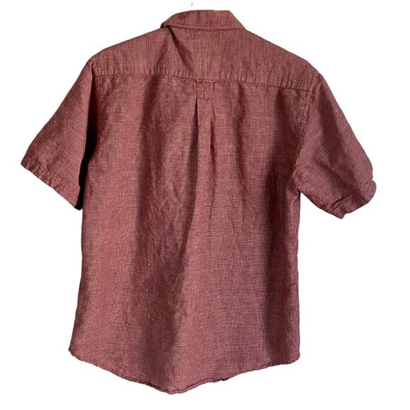 World Wide Sportsman Linen Blend Short Sleeve Button Down Shirt Men's Large - Picture 6 of 8